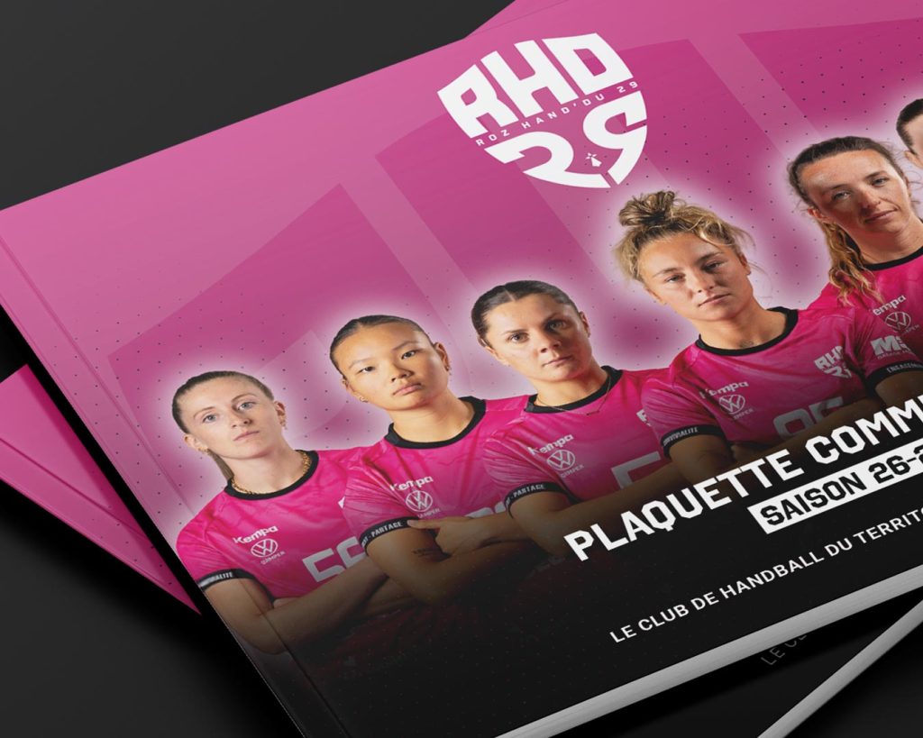 Plaquette de sponsoring sportif pour les Roz Hand Du 29 réalisé par l'agence R à Quimper